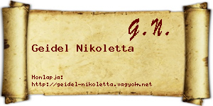 Geidel Nikoletta névjegykártya